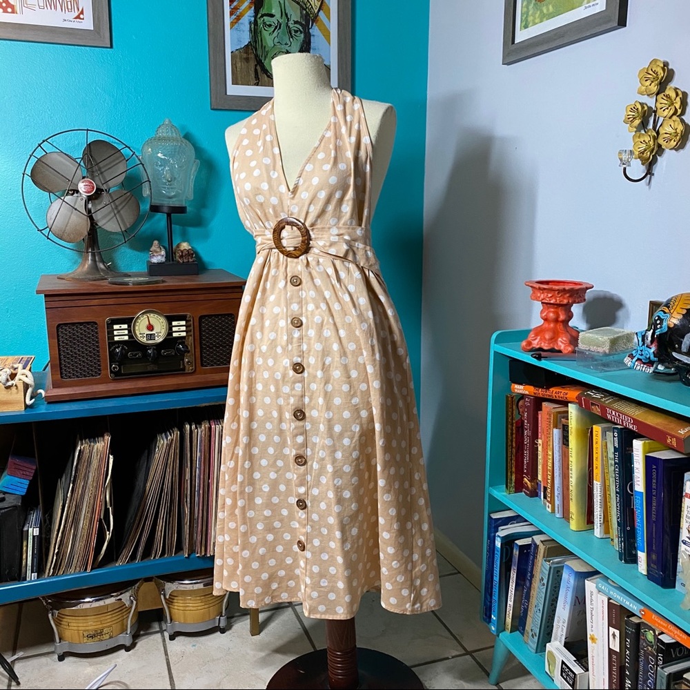 ASOS polka dot halter dress